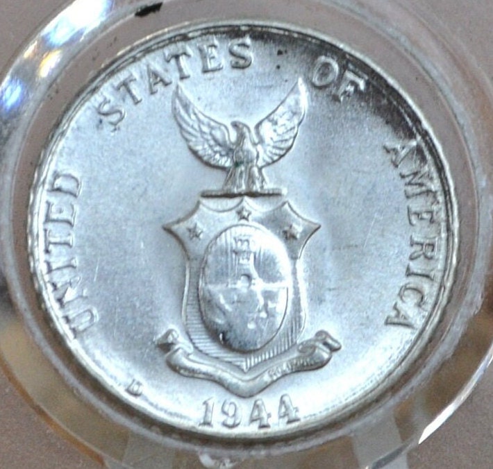 1944 Philippines 10 & 20 Centavos Silver - Gem BU Grade / Condition - 1944 S Ten Centavo Filipinas Twenty Centavo - Wartime