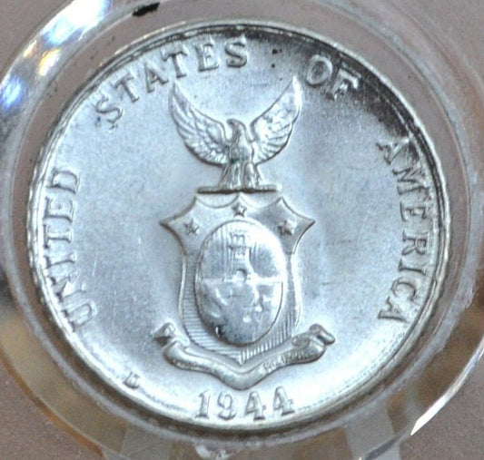 1944 Philippines 10 & 20 Centavos Silver - Gem BU Grade / Condition - 1944 S Ten Centavo Filipinas Twenty Centavo - Wartime