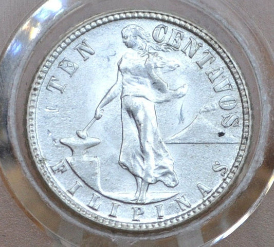 1944 Philippines 10 & 20 Centavos Silver - Gem BU Grade / Condition - 1944 S Ten Centavo Filipinas Twenty Centavo - Wartime
