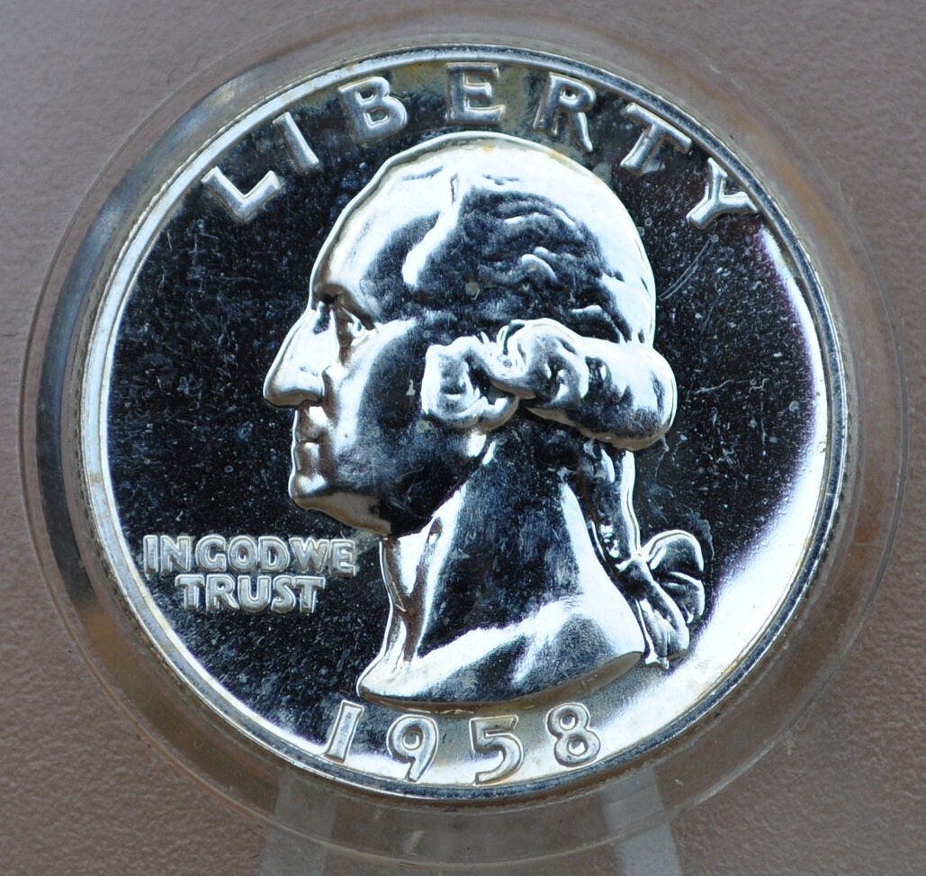 1958 P&D Mint Washington Silver Quarters - Proof and Regular Strikes, Denver and Philadelphia Mints