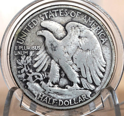 1927-S Walking Liberty Silver Half Dollar - F (Fine) - San Francisco Mint - 1927-S Half Dollar / 1927 S Liberty Walking Half