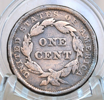 1842 Braided Hair Large Cent - G (Good), Large Date Type - 1842 Coronet Cent - 1842 US Large Cent - Braided Hair 1839 to 1857