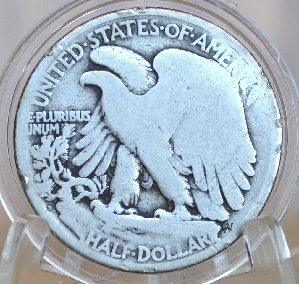 1919-D Walking Liberty Half Dollar - Choose by Grade - Silver Half Dollar 1919 D - Denver Mint 1919 D Wlh 1919 D Half Dollar, Semi-Key Date