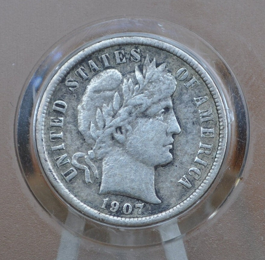 1907 Barber Silver Dime - Choose by Mint & Grade / Condition - Philadelphia Mint - 1907 Barber Dime - Silver Dimes
