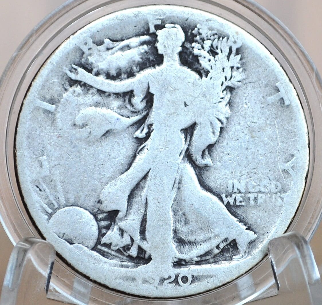 1920-S Walking Liberty Silver Half Dollar - VG (Very Good) Grade / Condition - San Francisco Mint - 1920 S Half Dollar / 1920 S WLH