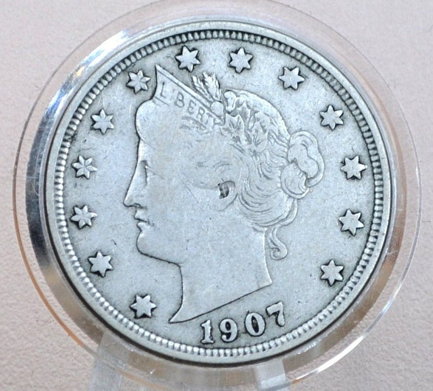 1907 Liberty Head Nickel - 1907 V Nickel - Choose by Grade / Condition - Liberty Nickel 1907 Nickel - Choose by Grade Level
