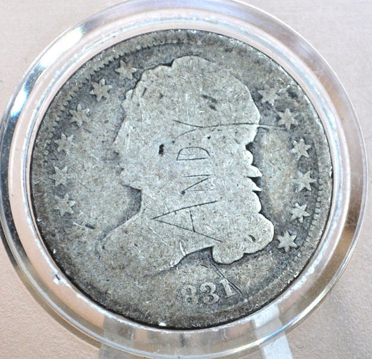 1831 Capped Bust Dime - AG (About Good) - 1831 Bust Dime - Early American Coin - Good Type Coin / Filler