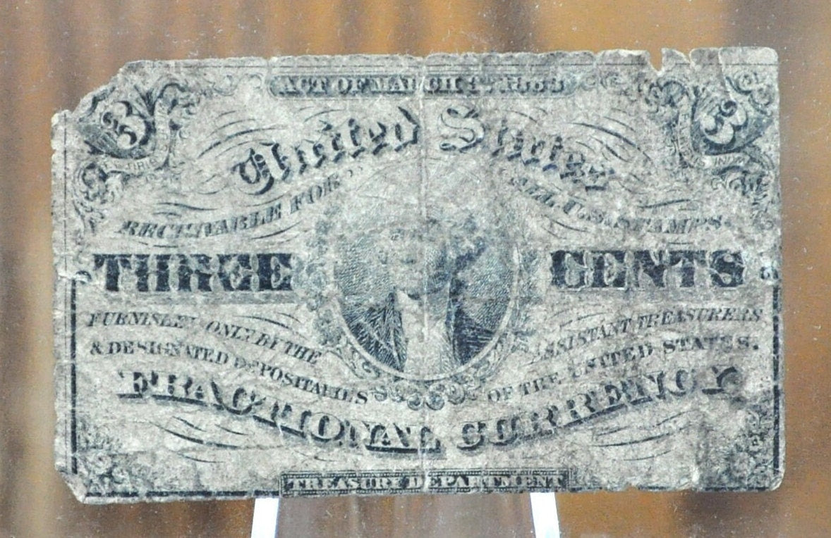 1863 3 Cent Fractional Currency - Choose by Grade / Condition - 3rd Issue Fractional Note Three Cent - Washington Fr1257 / Fr#1227