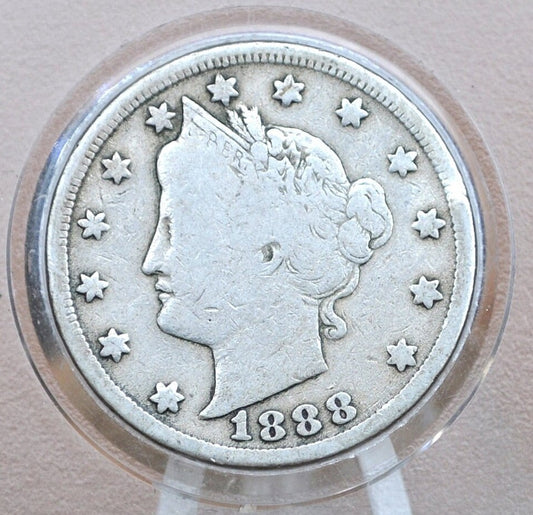 1888 Liberty Head Nickel - Choose by Grade - Key Date - 1888 V Nickel - Philadelphia Mint - 1888 Nickel - Rarer V Nickel Date