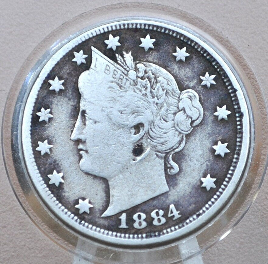 1884 Liberty Head Nickel - Cull Grade - Semi-Key Date - 1884 V Nickel - Philadelphia Mint - 1884 Nickel - V Nickel Key Date