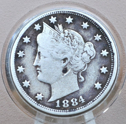 1884 Liberty Head Nickel - Choose by Grade - Semi-Key Date - 1884 V Nickel - Philadelphia Mint - 1884 Nickel - V Nickel Key Date