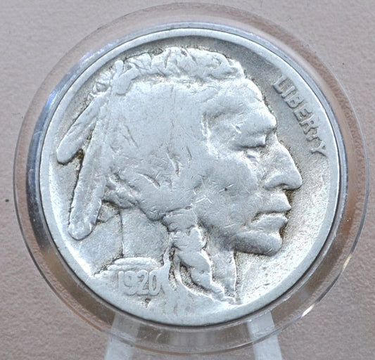 1920-S Buffalo Nickel - VG+ Grade / Condition, Clear Date - San Francisco Mint - 1920 S Buffalo Nickel - Better Date & Mint -Vintage US Coin