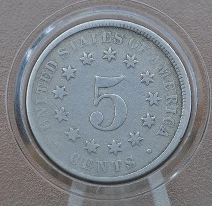 1876 Shield Nickel - G (Good) Grade / Condition - 1876 Nickel US Nickel 1870s - Shield Type Nickel 1800's - Lower Mintage Date