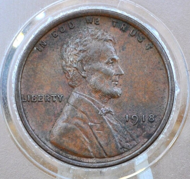 1918 Wheat Penny - VF-EF (Very Fine to Extremely Fine) Grade / Condition - Philadelphia Mint - WW1 Era US Cent - 1918 P Wheat Ear Cent