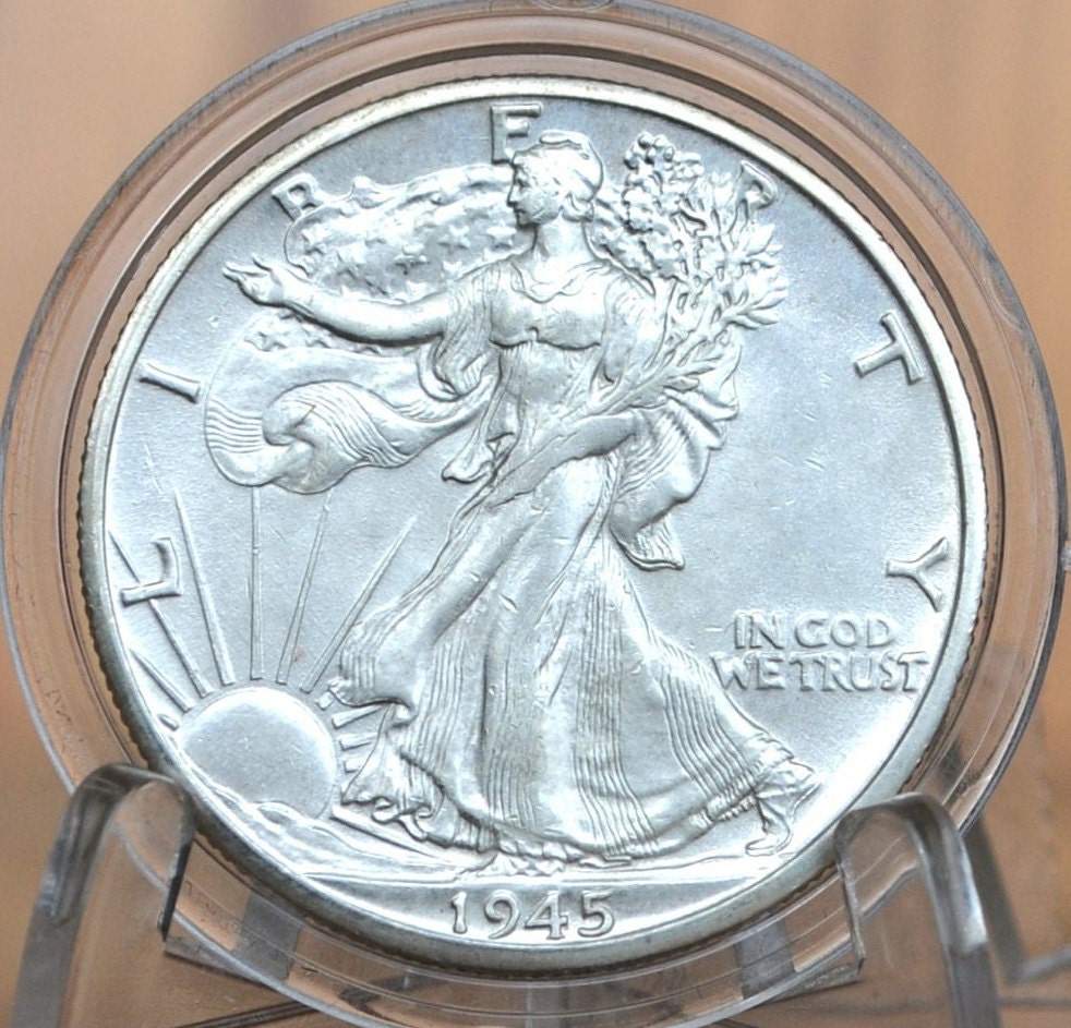 1945-D Walking Liberty Silver Half Dollar - Choose By Grade - Denver Mint - 1945D, 1945 D Wlh