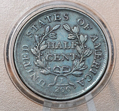1804 Half Cent Plain 4 No Stems - VF30 (Choice Very Fine) -1804 Draped Bust Half Cent 1804 Half Cent Stemless Regular 4 -Early American Coin