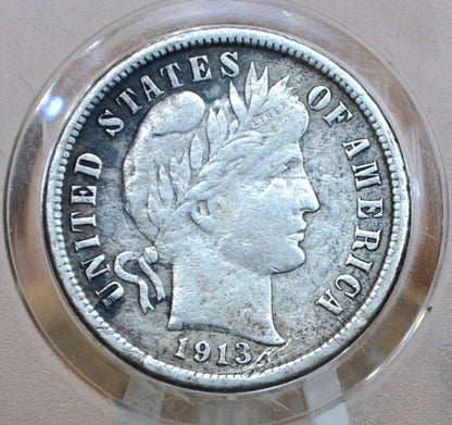 1913 Barber Silver Dime - Choose by Grade / Condition - Philadelphia Mint - 1913 Liberty Head Dime - Silver 1913 P Barber Dime