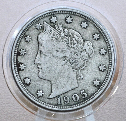 1905 V Nickel - 1905 Liberty Head Nickel - VG (Very Good) Condition - Liberty Nickel - 1905 Nickel Barber Design - Collectible, Jewelry