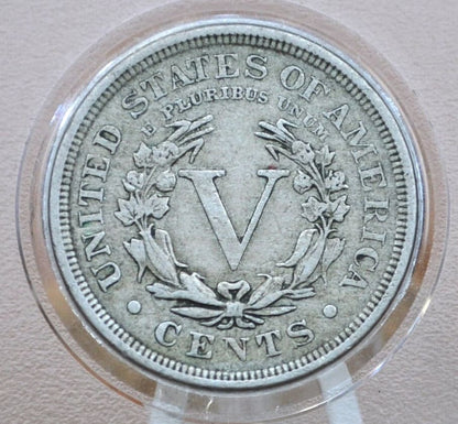 1905 V Nickel - 1905 Liberty Head Nickel - VG (Very Good) Condition - Liberty Nickel - 1905 Nickel Barber Design - Collectible, Jewelry