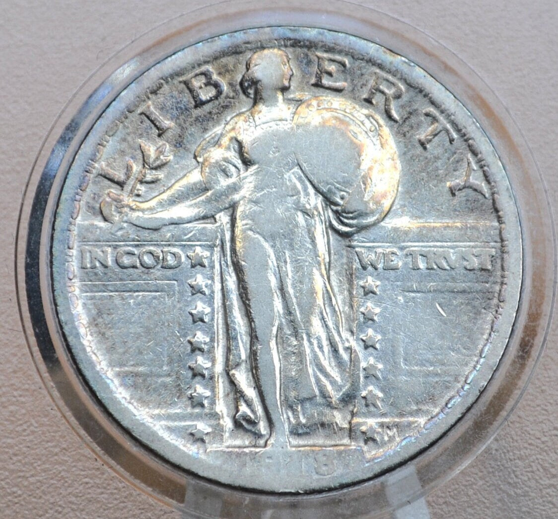 1918 Standing Liberty Quarter - VF (Very Fine) Condition - Philadelphia Mint - Great Details - 1918 P Liberty Standing Quarter - SLQ