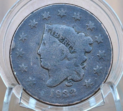 1832 Matron Head Large Cent - G (Good) Grade / Condition - 1832 Liberty Head Cent - 1832 US One Cent - Matron Head 1816 to 1835