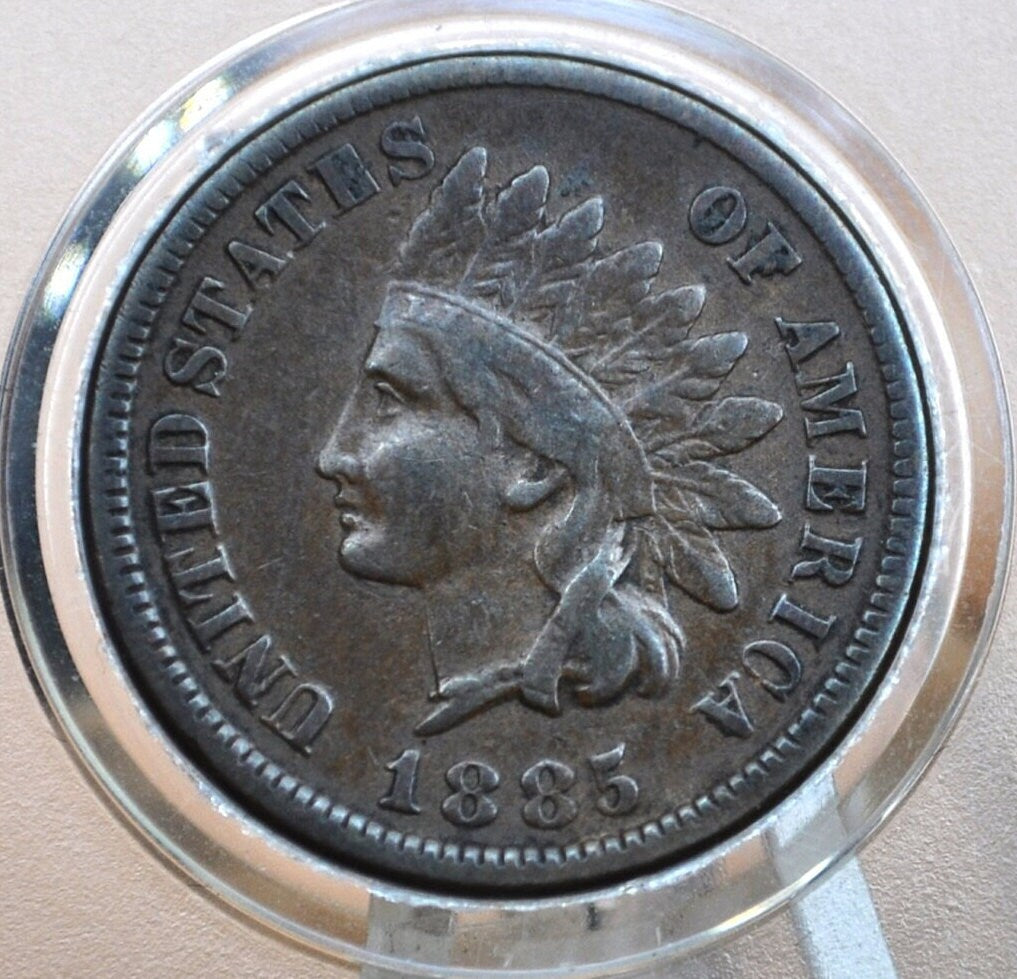 1885 Indian Head Penny - VF-XF45 (Very to Extremely Fine) Grades, Choose by Grade - Rarest of the 1880's - Indian Head Cent 1885 Cent