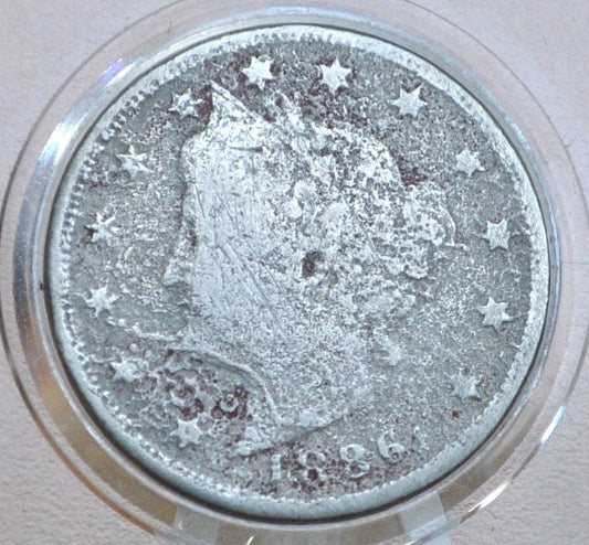 1886 Liberty Head Nickel - Key Date - Good Details, Prior Corrosion - 1886 V Nickel 1886 US 1 Nickel - V Nickel Key Date