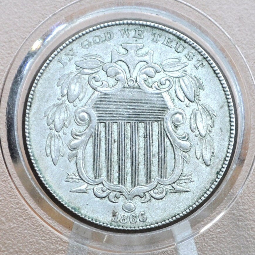 1866 Shield Nickel With Rays - Choose by Grade / Condition - 1866 Nickel - Shield Type Nickel 1800's - Shield Nickels