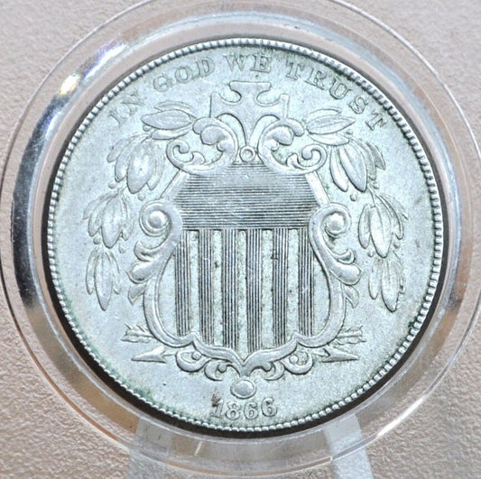 1866 Shield Nickel With Rays - Choose by Grade / Condition - 1866 Nickel - Shield Type Nickel 1800's - Shield Nickels