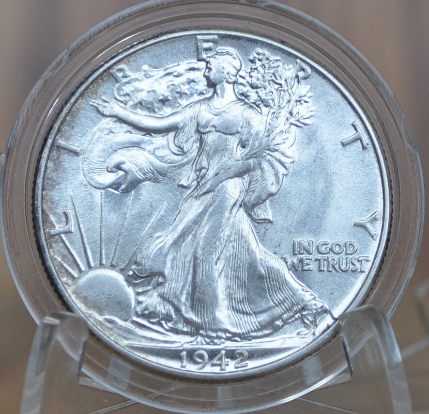 1942 Walking Liberty Silver Half Dollar - VF-BU (Very Fine to Uncirculated) Grade -Philadelphia- 1942 P Half Dollar, Great Mint Luster
