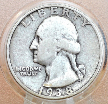1938-S Washington Silver Quarter - 1938 San Francisco Mint Quarter - 1938S Quarter 1938 S Washington; Better Date and Mint