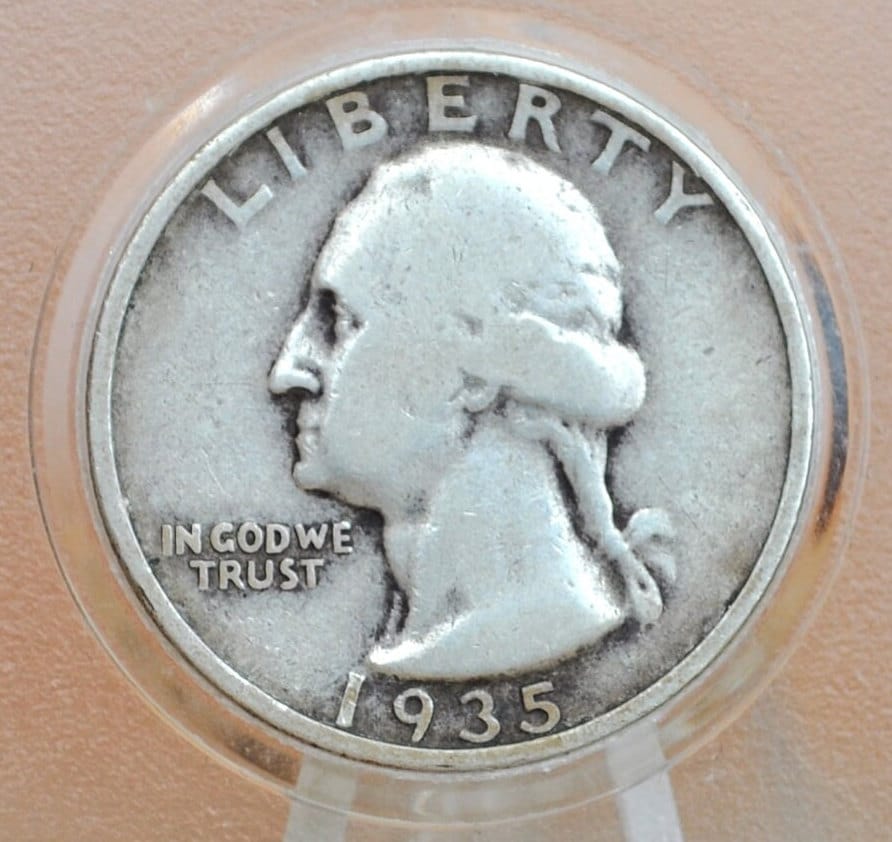 1935-D Washington Silver Quarter - Denver Mint - 1935 D Washington Quarter - Washington Silver Quarter - 1935 Denver