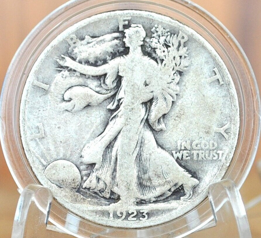 1923-S Walking Liberty Silver Half Dollar - VG (Very Good) Grade / Condition - San Francisco Mint - 1923 S Half Dollar / 1923 S WLH
