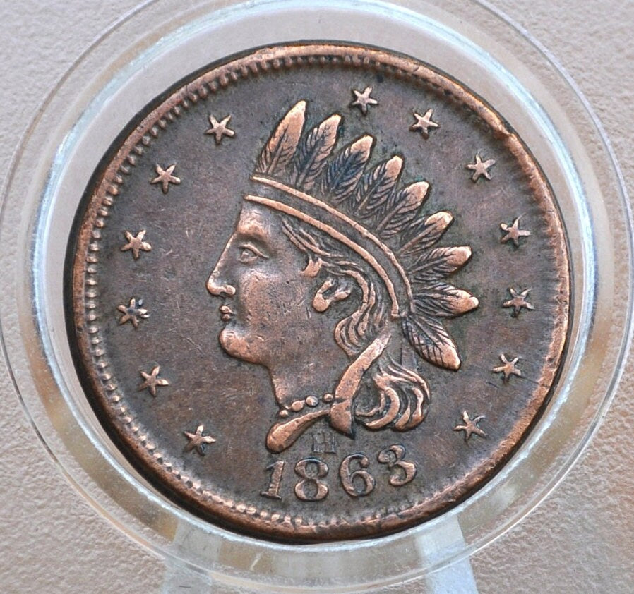 1863 Civil War Token - XF (Extremely Fine) - Not One Cent - Great Design, Great Condition