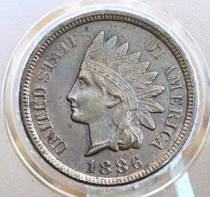 1886 Indian Head Penny (type 1) - VF (Very Fine) Grade / Condition - Great Date and High Grade - Indian Head Cent 1886 Type One - VF