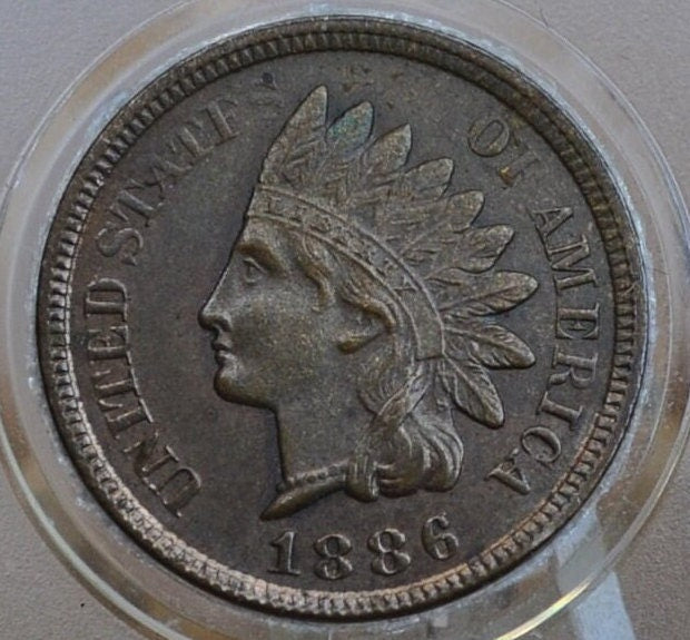 1886 Indian Head Penny (type 1) - VF (Very Fine) Grade / Condition - Great Date and High Grade - Indian Head Cent 1886 Type One - VF