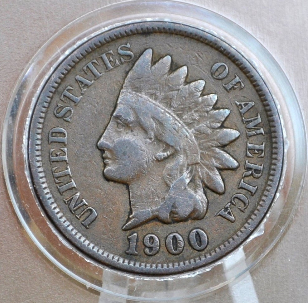 1900 Indian Head Penny - XF-AU (Extremely Fine to AU) Grades; Choose by Grade - Great Detail - 1900 Indian Head Cent - Cent 1900 Penny