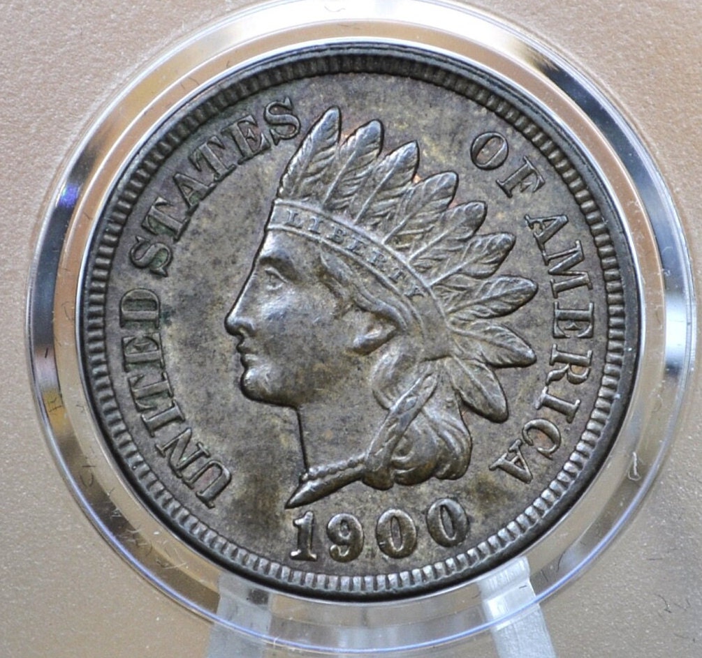 1900 Indian Head Penny - XF-AU (Extremely Fine to AU) Grades; Choose by Grade - Great Detail - 1900 Indian Head Cent - Cent 1900 Penny