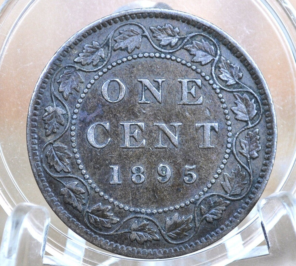 1895 Canadian One Cent - XF (Extremely Fine) Condition - Queen Victoria - 1895 Large Cent - 1895 Penny Canada 1 Cent 1895