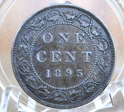 1895 Canadian One Cent - XF (Extremely Fine) Condition - Queen Victoria - 1895 Large Cent - 1895 Penny Canada 1 Cent 1895