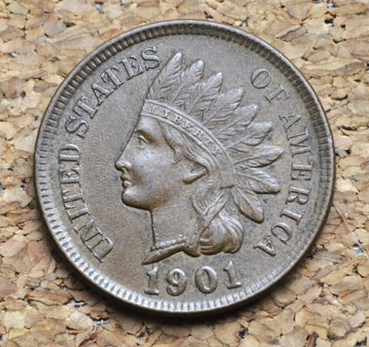 1901 Indian Head Penny - Choose by Grade / Condition - Indian Head Cent 1901