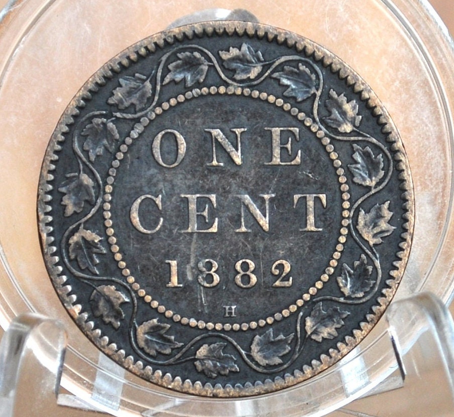 1882 Canadian Cent - XF-AU (Extremely Fine) Grade / Condition - Queen Victoria - 1882 Large Cent - 1882 H Penny Canada, Incredible Detail