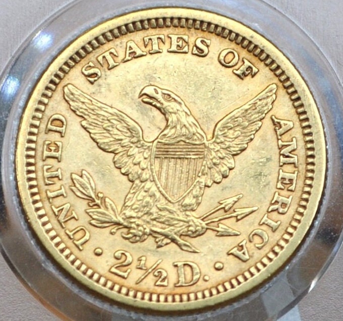 1879 2.5 Dollar Gold Coin - BU Details, Cleaned - Two and a Half Dollar Gold 1879 Liberty Head Gold, 1879 Quarter Eagle Historic Coin Type