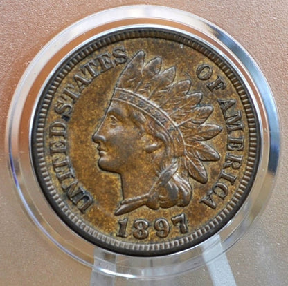1897 Indian Head Penny - VG to F (Very Good to Fine) Condition - Good Date - Indian Head Cent 1897 - 1897 Penny