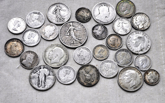 Lot of World Silver Coins - Multiple Lots Available, Check it out! - Cool / Unique Silver Coin Lot - Old Silver Coins - Large Coin Lot!