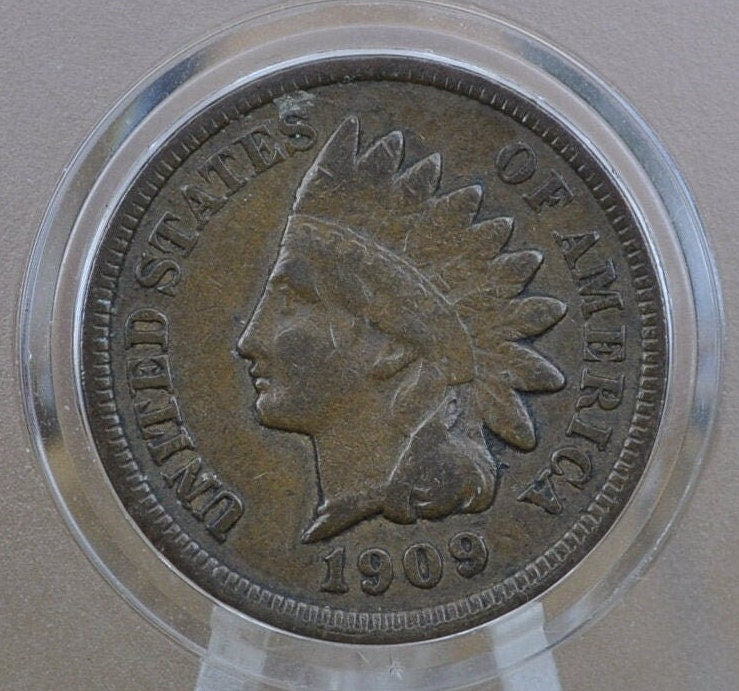 1909 Indian Head Penny - Choose by Grade VG-XF (Very Good to Extremely Fine) - Tougher Date - Last Year Made - 1909 Cent, Last Year