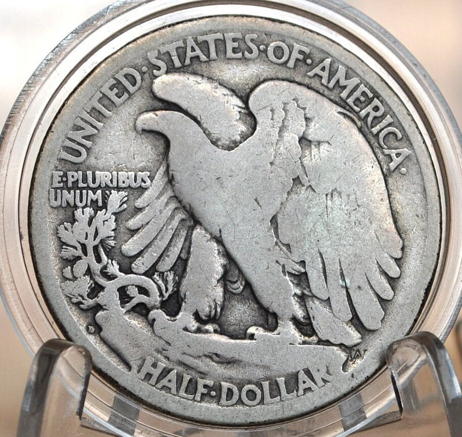 1917-D Walking Liberty Half Dollar - 1917 Obverse D & 1917 Reverse D - Choose by Grade and Type - Denver Mint - Obverse D 1917 WLH