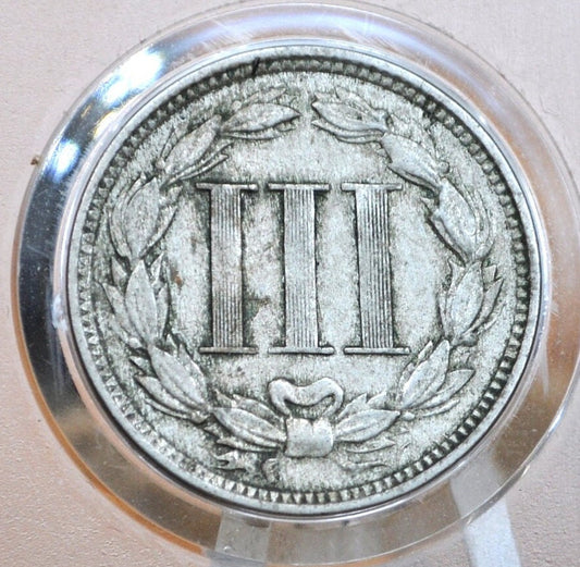 1868 Three Cent "Nickel" US Coin - Choose by Grade / Condition - Civil War Era Coin - 3 Cent Coin 1868 - 3 Cent US Coin