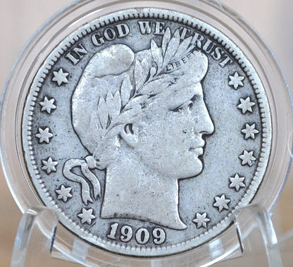 1909-S Barber Silver Half Dollar - VF (Very Fine) Condition - San Francisco Mint - 1909S Half Dollar 1909 S Barber 50 Cent Coin 1909 US