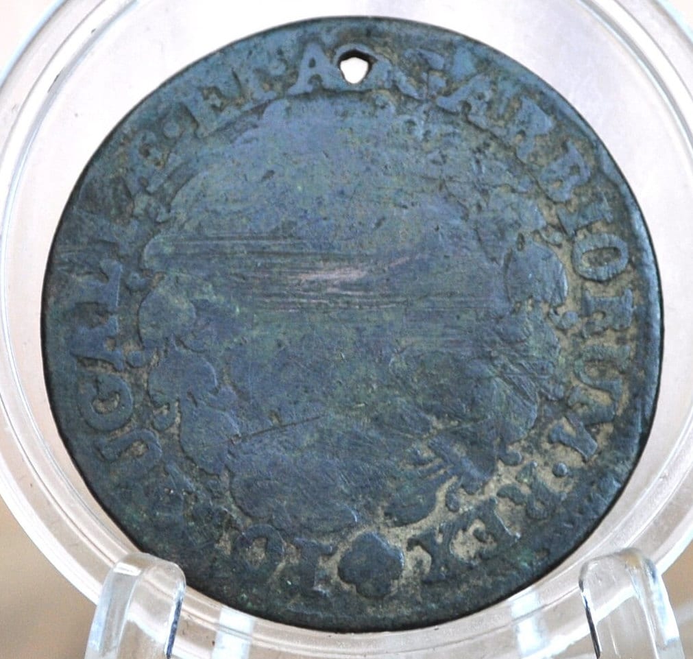 1766 Portuguese 5 Reis Portugal - Large Old Copper Coin - Republica Portugesa Five Reis XX Ried 1766 - Old Portuguese Coin